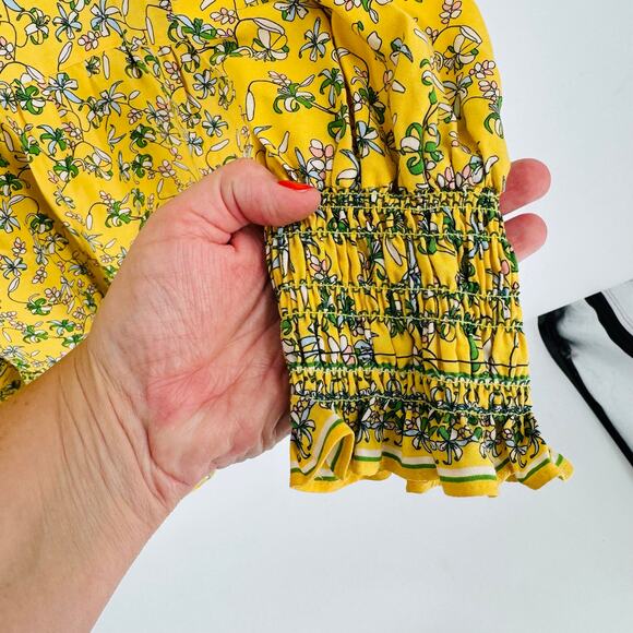 Max Studio Yellow Floral Romantic Boho Flowy Long Sleeve Fall Dress XL - Picture 5 of 9